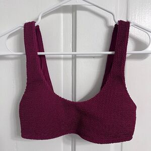 Hollister Padded Bikini Top Women’s XS Maroon Neutral Bra Swim Beach Vacation